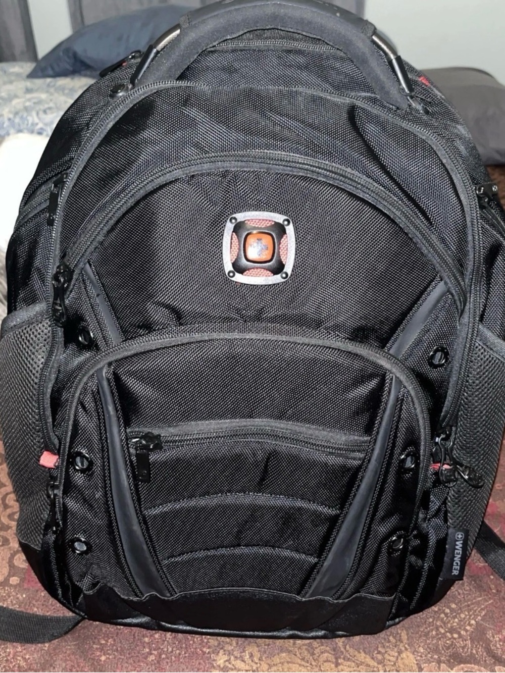 Wenger Black and Red Men's Laptop Backpack (Like New/No Tears)